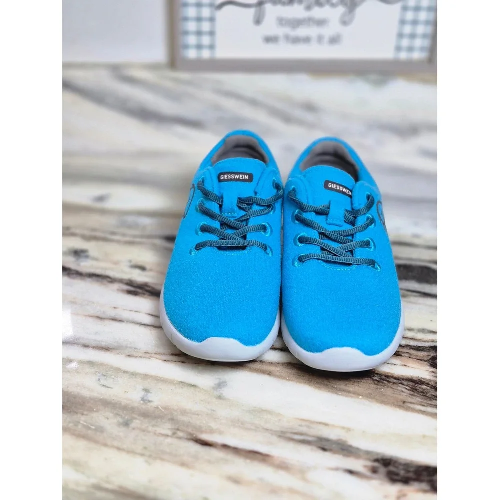 Giesswein Merino Runners Turquoise‎ Blue Wool Sneakers Mens 6 Womens 7.5 EU 38